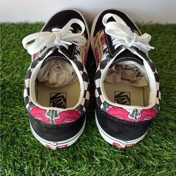 Vans Old Skool Leopard Print, Checked, and Rose True White-Size: 9(M) 10.5(W) - Picture 6 of 11